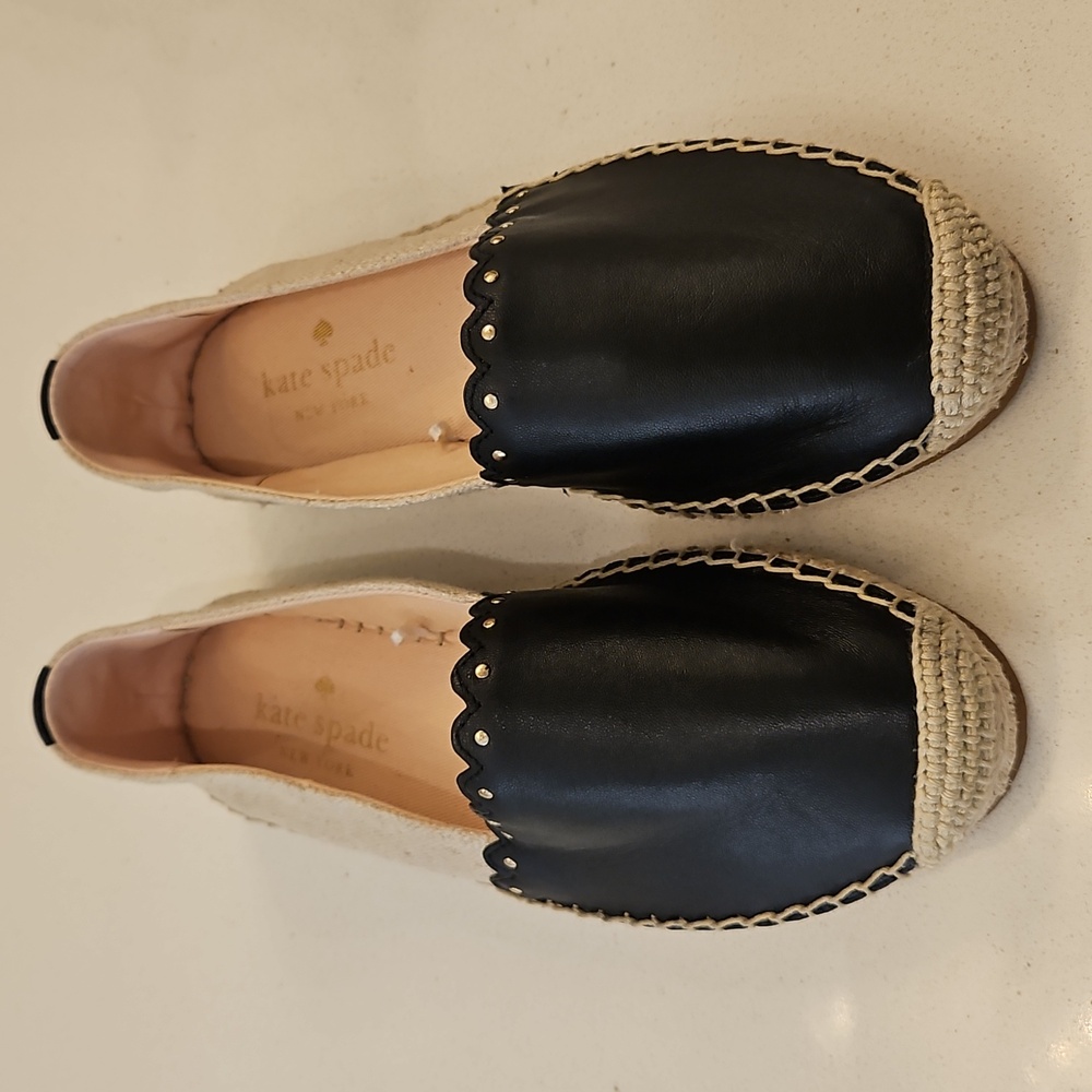Kate Spade New York Gardenia Espadrilles Slip On Black Women's Size 5B - Picture 3 of 10